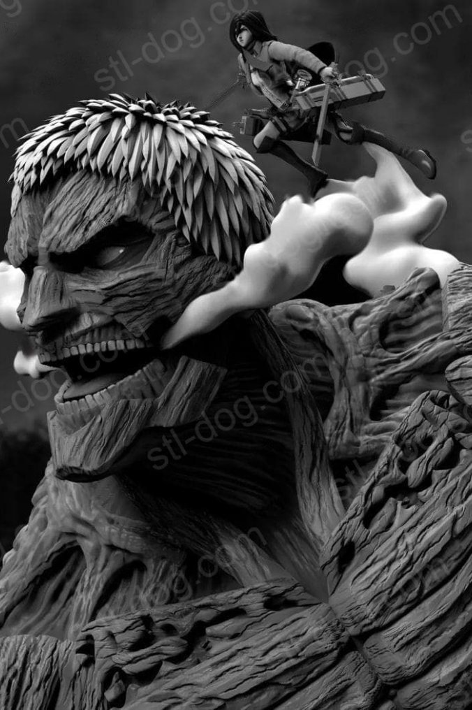 进击的巨人(Armored Titan And Mikasa) 3D打印图纸